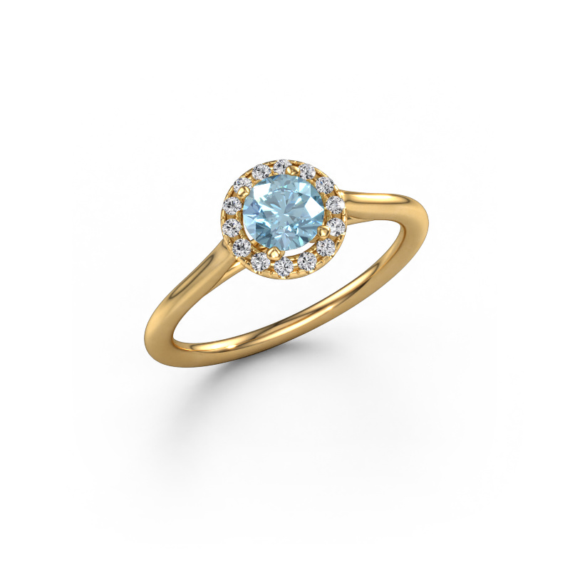 Image of Engagement ring Seline rnd 1 585 gold Blue lab grown diamond 5 mm