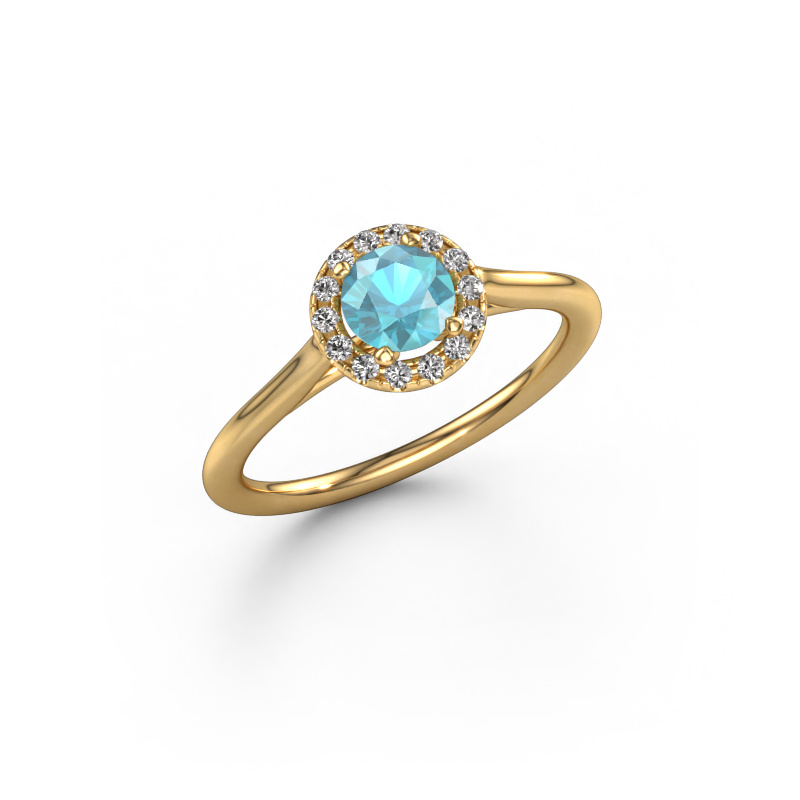 Image of Engagement ring Seline rnd 1 585 gold Blue topaz 5 mm