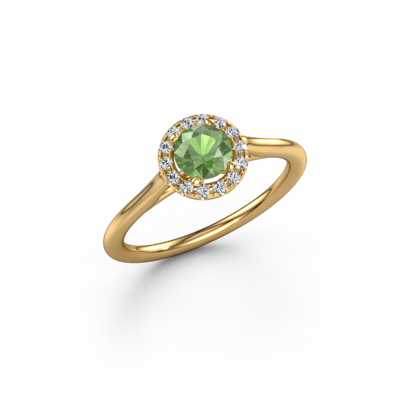Image of Engagement ring Seline rnd 1 585 gold Tourmaline green 5 mm