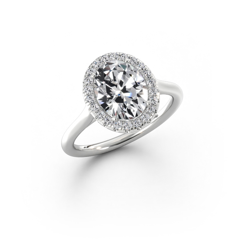 Immagine di Anello di fidanzamento Seline ovl 1 585 oro bianco Diamante lab grown 2.02 crt
