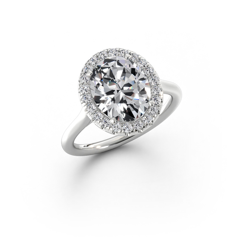Immagine di Anello di fidanzamento Seline ovl 1 950 platino Diamante lab grown 2.964 crt