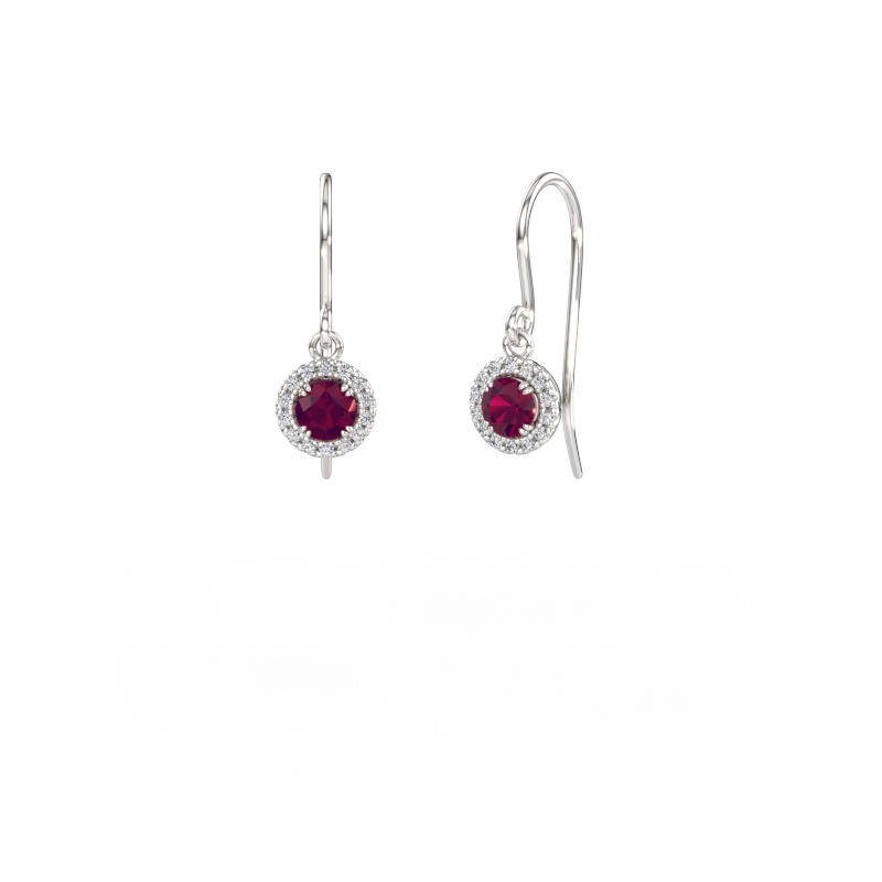 Image de Boucles d'oreilles Seline rnd 2 950 platine Rhodolite 4 mm