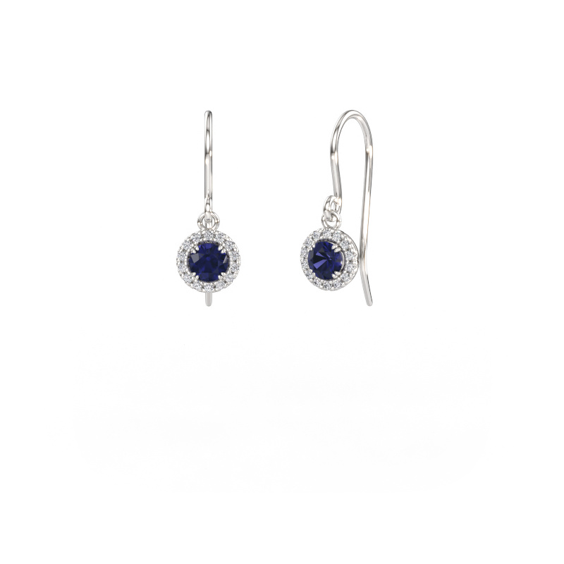 Image of Earrings Seline rnd 2 585 white gold Sapphire 4 mm