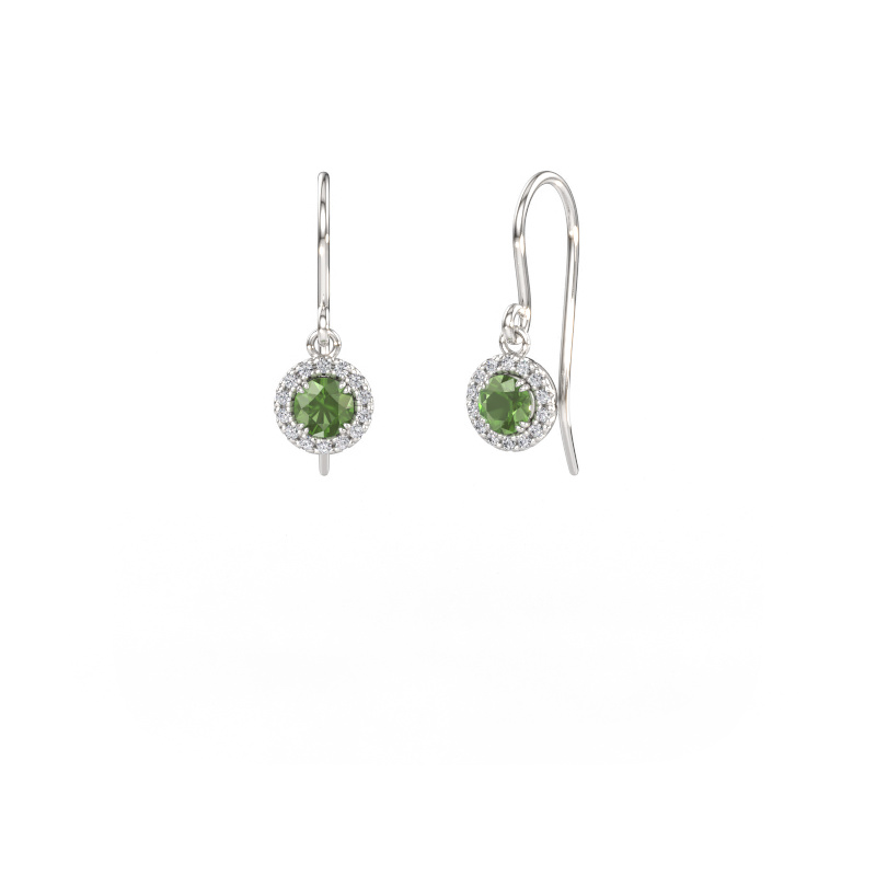 Immagine di Orecchini Seline rnd 2 950 platino Tormalina verde 4 mm