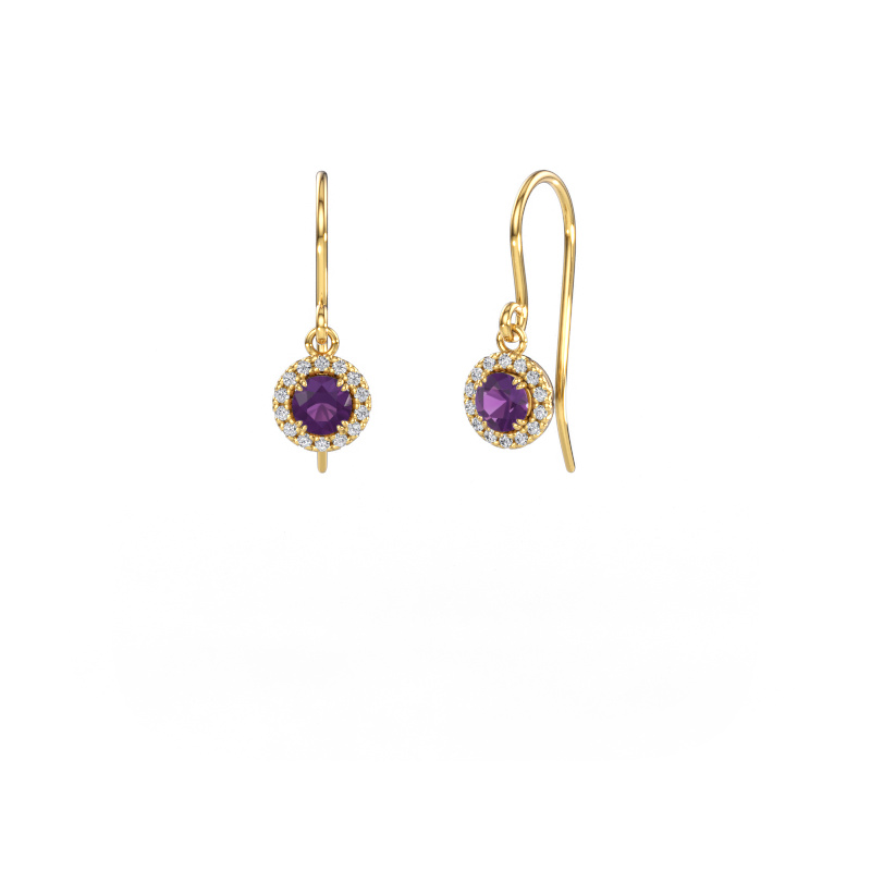 Image de Boucles d'oreilles Seline rnd 2 585 or jaune Améthyste 4 mm