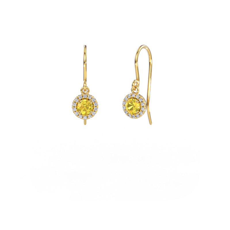 Image of Earrings Seline rnd 2 585 gold Yellow sapphire 4 mm