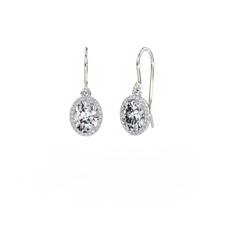 Immagine di Orecchini pendenti Seline 2 ovl 950 platino Diamante lab grown 2.41 crt