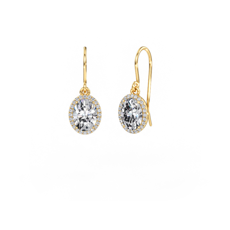 Immagine di Orecchini pendenti Seline 2 ovl 585 oro Diamante 2.41 crt