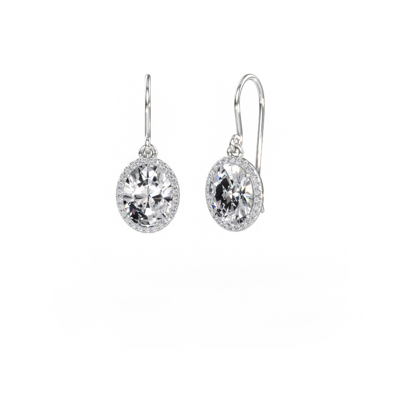 Immagine di Orecchini pendenti Seline 2 ovl 950 platino Diamante 3.86 crt