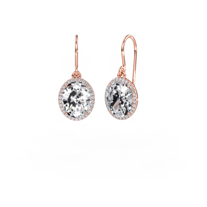Immagine di Orecchini pendenti Seline 2 ovl 585 oro rosa Diamante lab grown 5.66 crt