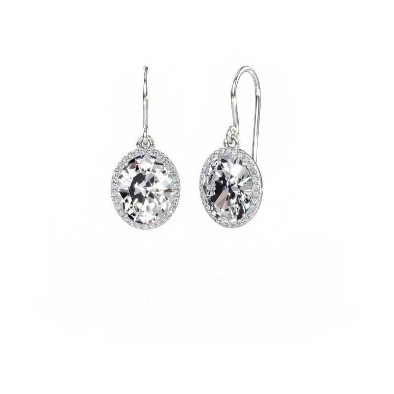 Immagine di Orecchini pendenti Seline 2 ovl 585 oro bianco Diamante 5.66 crt