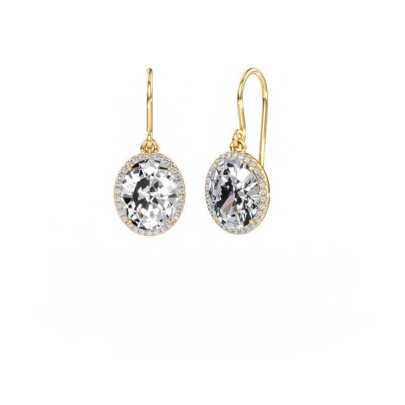 Immagine di Orecchini pendenti Seline 2 ovl 585 oro Diamante 5.66 crt