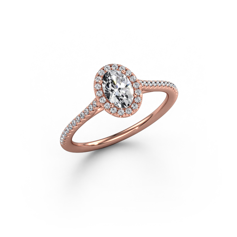 Image de Bague de fiançailles Seline ovl 2 585 or rose Diamant 0.61 crt