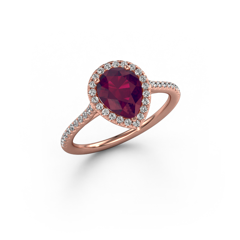 Bild von Verlobungsring Seline per 2 585 Roségold Rhodolit 8x6 mm