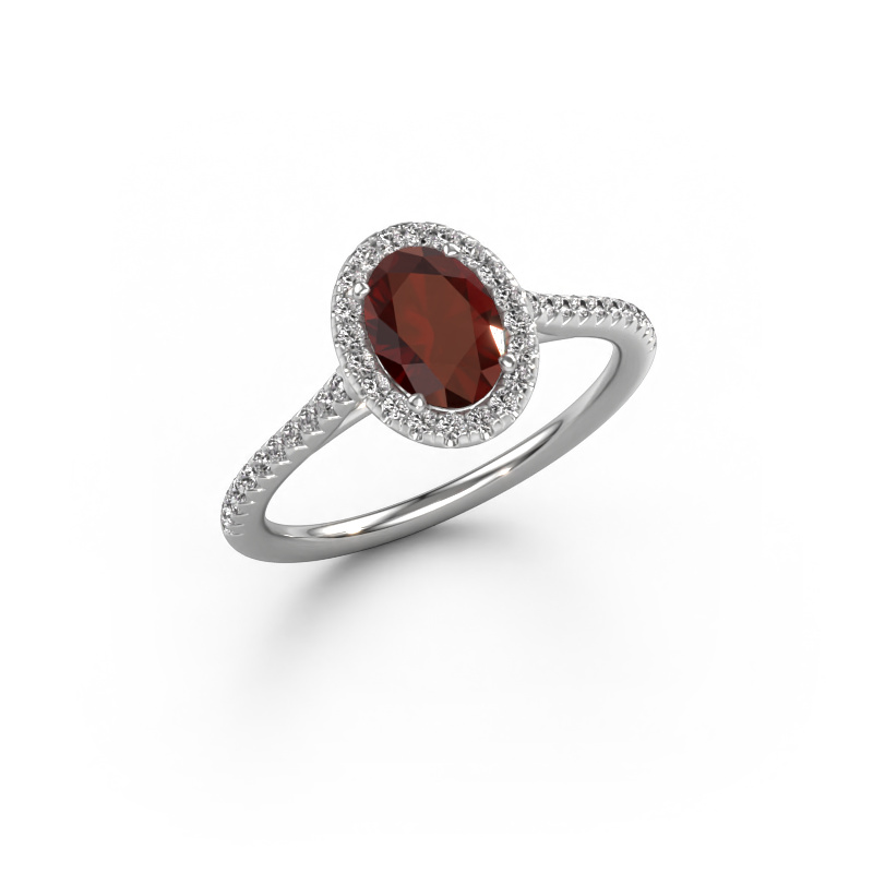 Image of Engagement ring Seline ovl 2 950 platinum Garnet 7x5 mm