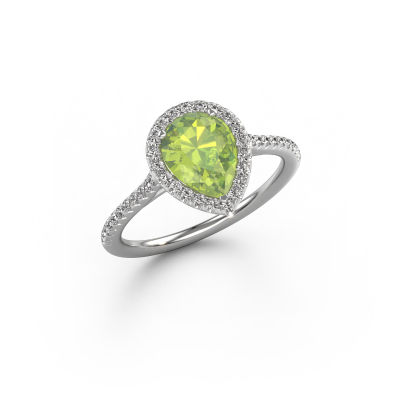 Bild von Verlobungsring Seline per 2 585 Weißgold Peridot 8x6 mm