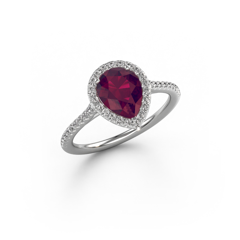 Image de Bague de fiançailles Seline per 2 950 platine Rhodolite 8x6 mm