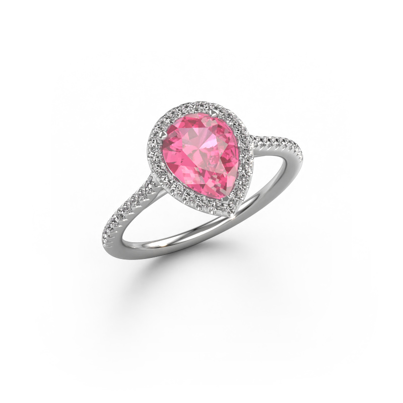 Bild von Verlobungsring Seline per 2 585 Weißgold Pink Saphir 8x6 mm