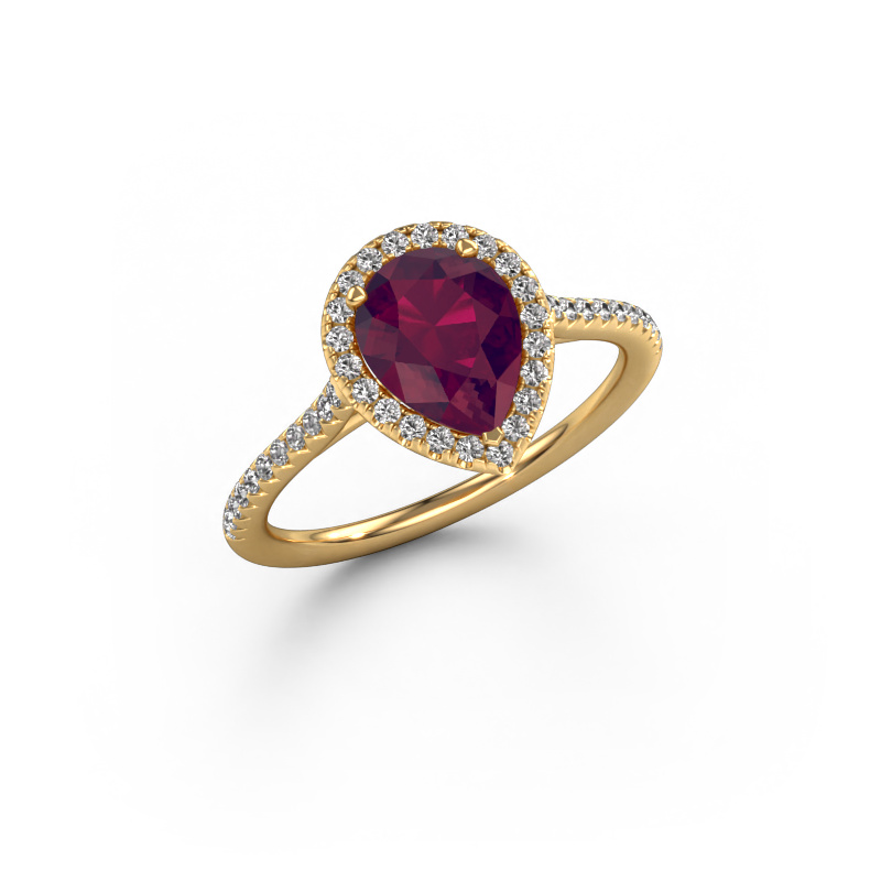 Image de Bague de fiançailles Seline per 2 585 or jaune Rhodolite 8x6 mm