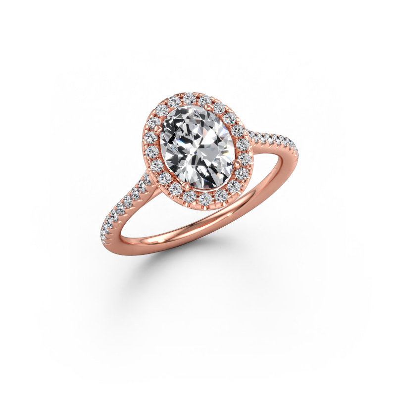 Immagine di Anello di fidanzamento Seline ovl 2 585 oro rosa Diamante lab grown 1.40 crt