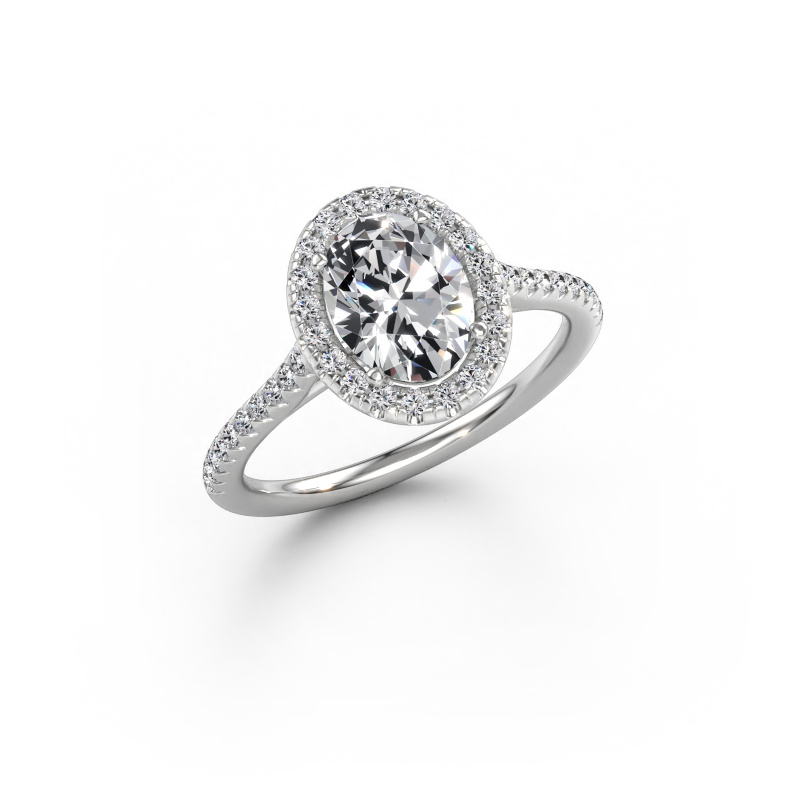 Immagine di Anello di fidanzamento Seline ovl 2 585 oro bianco Diamante 1.40 crt