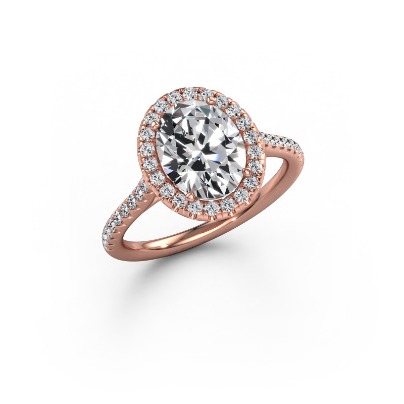 Image de Bague de fiançailles Seline ovl 2 585 or rose Diamant synthétique 2.20 crt