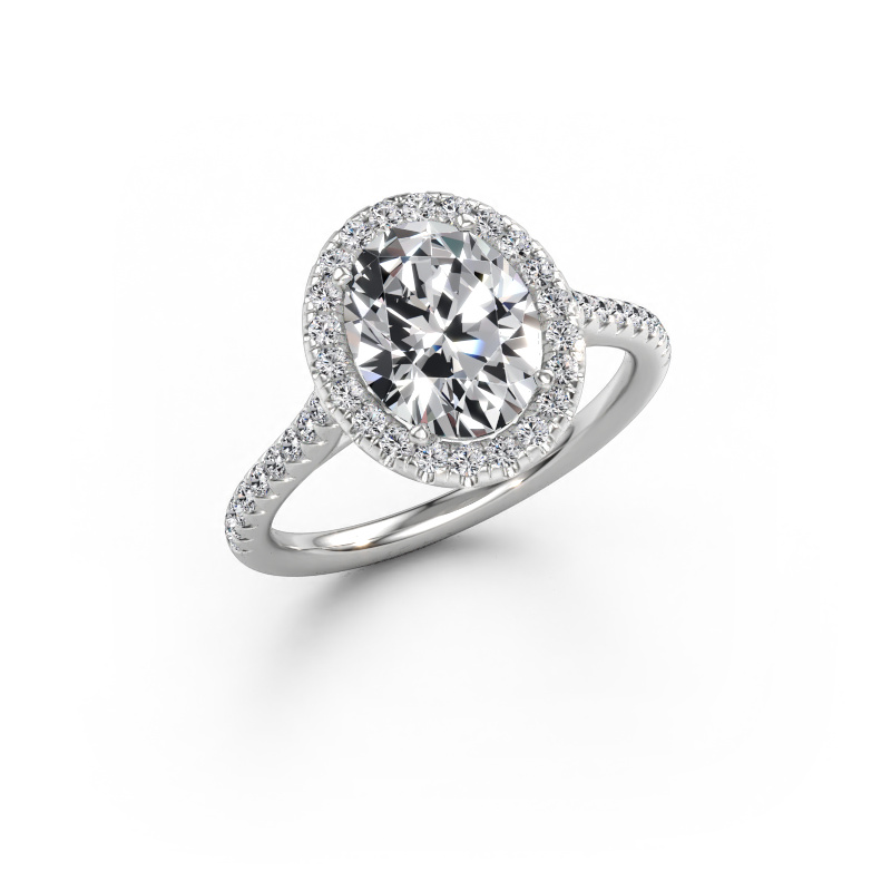 Immagine di Anello di fidanzamento Seline ovl 2 950 platino Diamante 2.20 crt