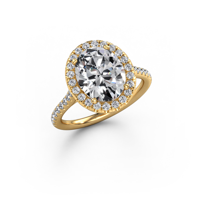 Image of Engagement ring Seline ovl 2 585 gold Lab grown diamond 3.18 crt