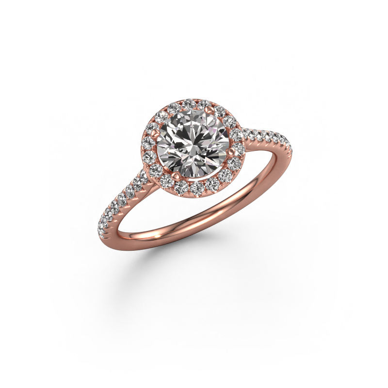 Image de Bague de fiançailles Seline rnd 2 585 or rose Diamant synthétique 1.340 crt