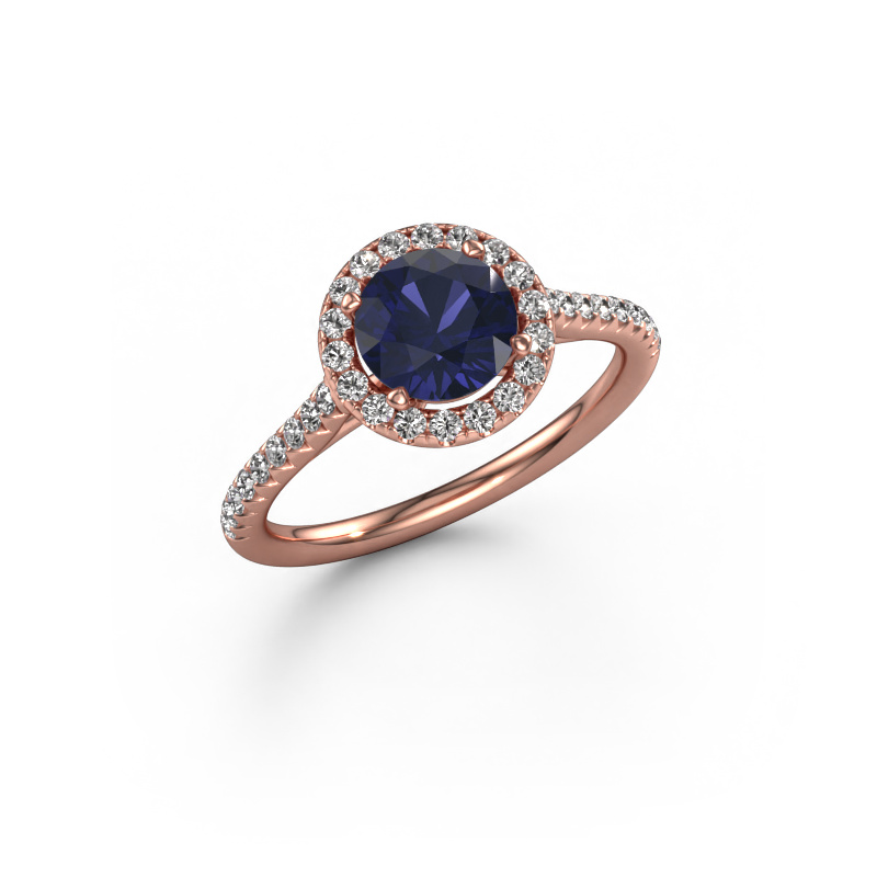 Image of Engagement ring Seline rnd 2 585 rose gold Sapphire 6.5 mm