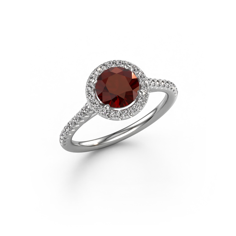 Image of Engagement ring Seline rnd 2 950 platinum Garnet 6.5 mm