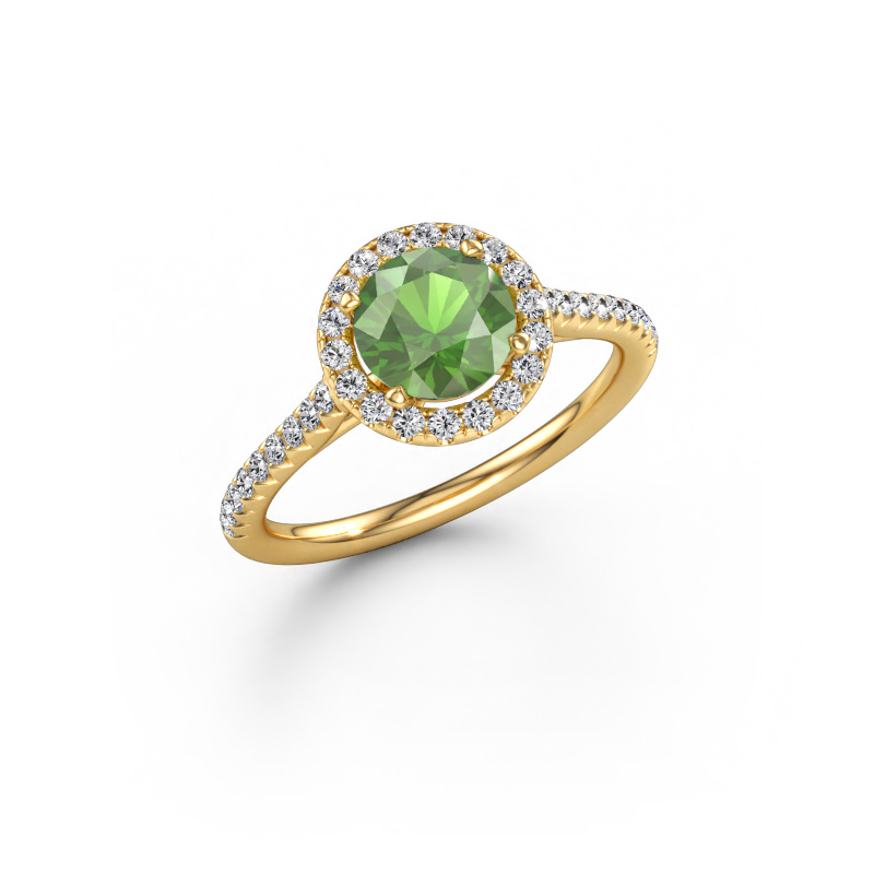 Bild von Verlobungsring Seline rnd 2 585 Gold Turmalin grün 6.5 mm