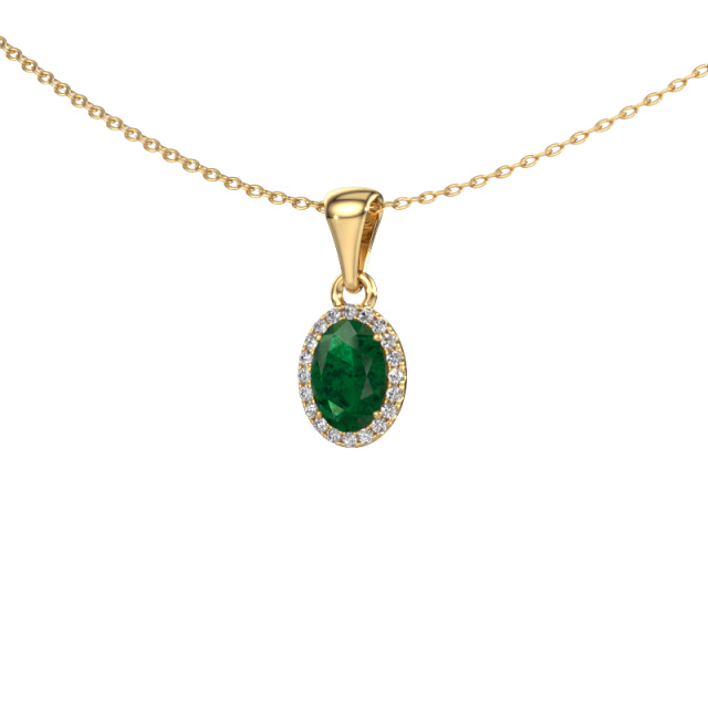 Image of Pendant Seline ovl 585 gold Emerald 7x5 mm