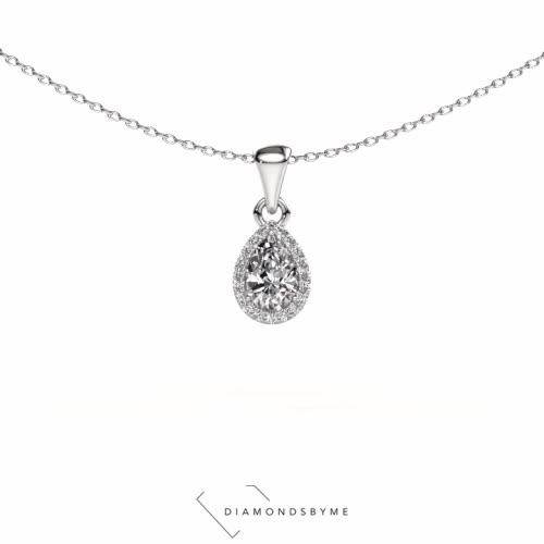 Image of Necklace Seline per 950 platinum Aquamarine 6x4 mm
