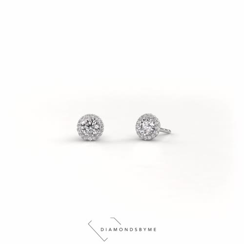 Image of Earrings Seline rnd 585 white gold Pink sapphire 4 mm