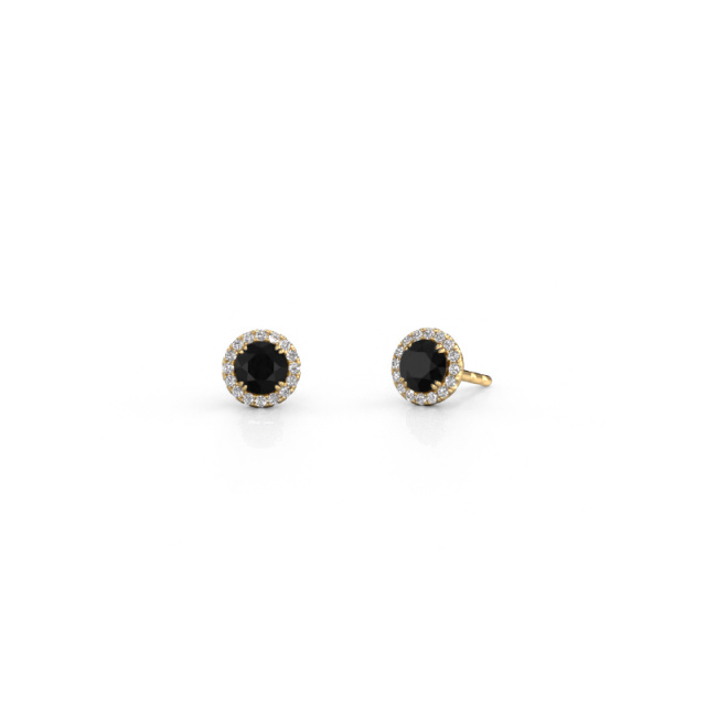 Image of Earrings Seline rnd 585 gold Black diamond 0.74 crt