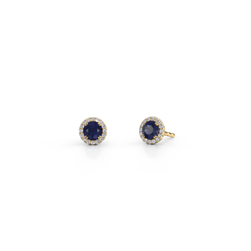 Image of Earrings Seline rnd 585 gold Sapphire 4 mm