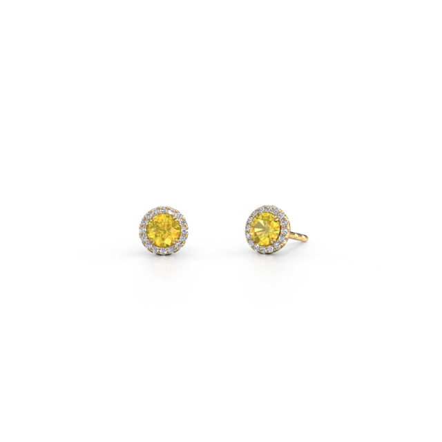 Image of Earrings Seline rnd 585 gold Yellow sapphire 4 mm