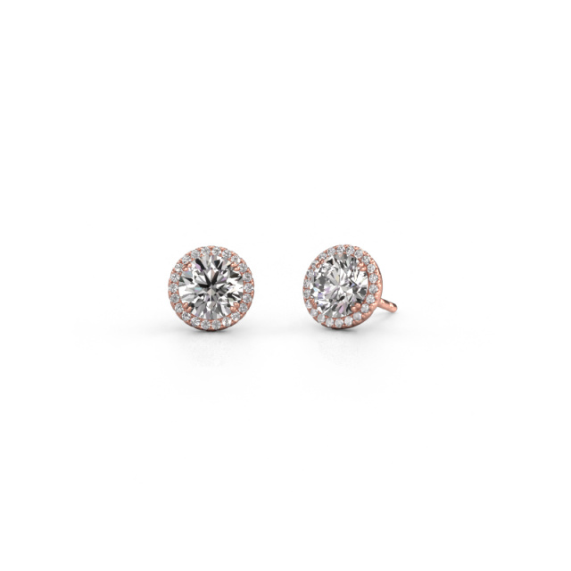 Image of Earrings Seline rnd 585 rose gold Diamond 2.20 crt