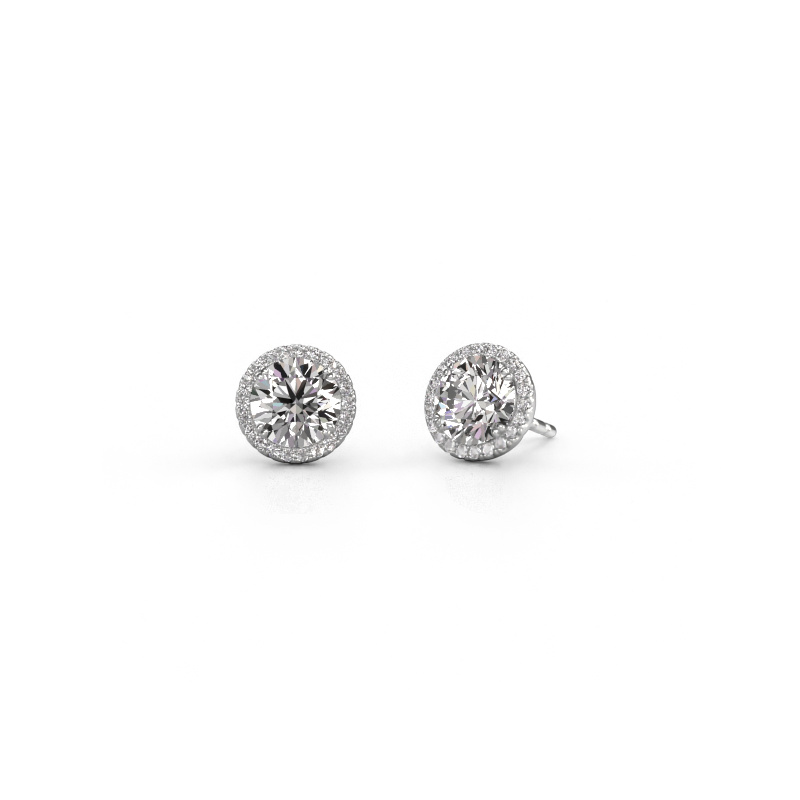 Image of Earrings Seline rnd 925 silver Diamond 2.20 crt