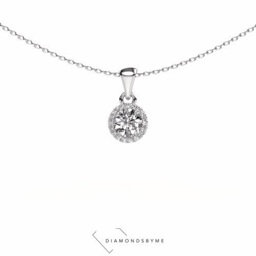Image of Pendant Seline rnd 925 silver Brown diamond 0.48 crt