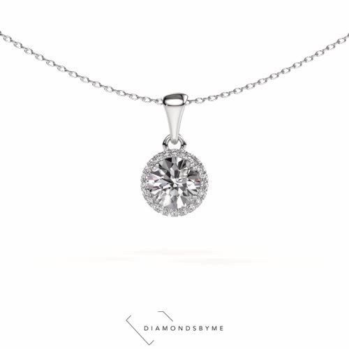 Image of Pendant Seline rnd 925 silver Diamond 1.11 crt