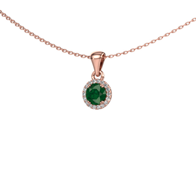 Image of Pendant Seline rnd 585 rose gold Emerald 4.7 mm