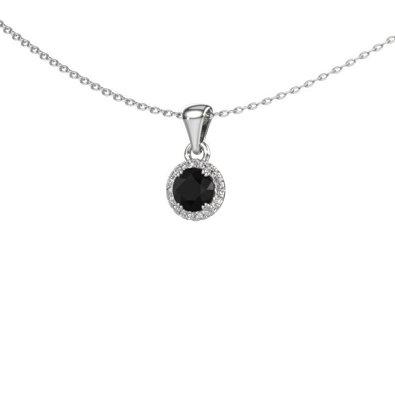 Image of Pendant Seline rnd 950 platinum Black diamond 0.560 crt