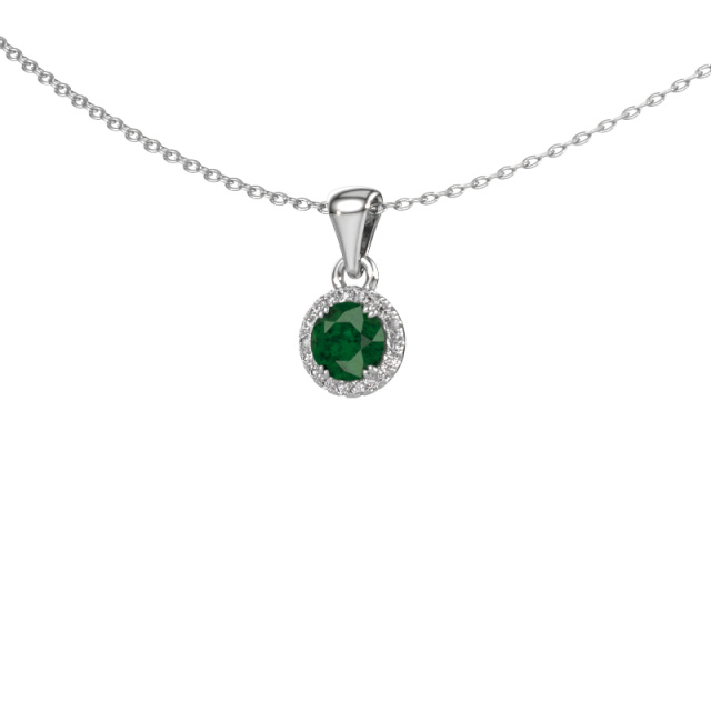 Image of Pendant Seline rnd 950 platinum Emerald 4.7 mm