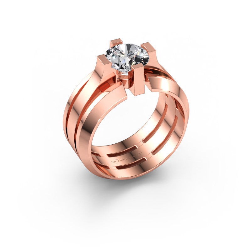 Immagine di Anello da uomo Sem 585 oro rosa Diamante 2.00 crt