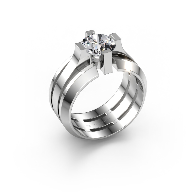 Image de Bague pour homme Sem 950 platine Diamant synthétique 2.00 crt