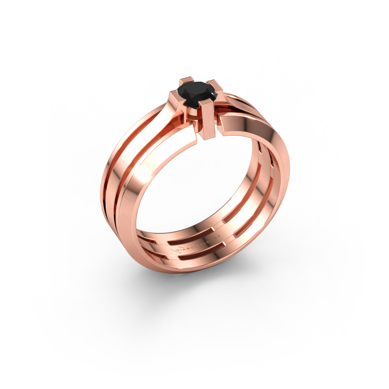 Bild av Herrring Sem 585 roséguld Svart diamant 0.48 crt