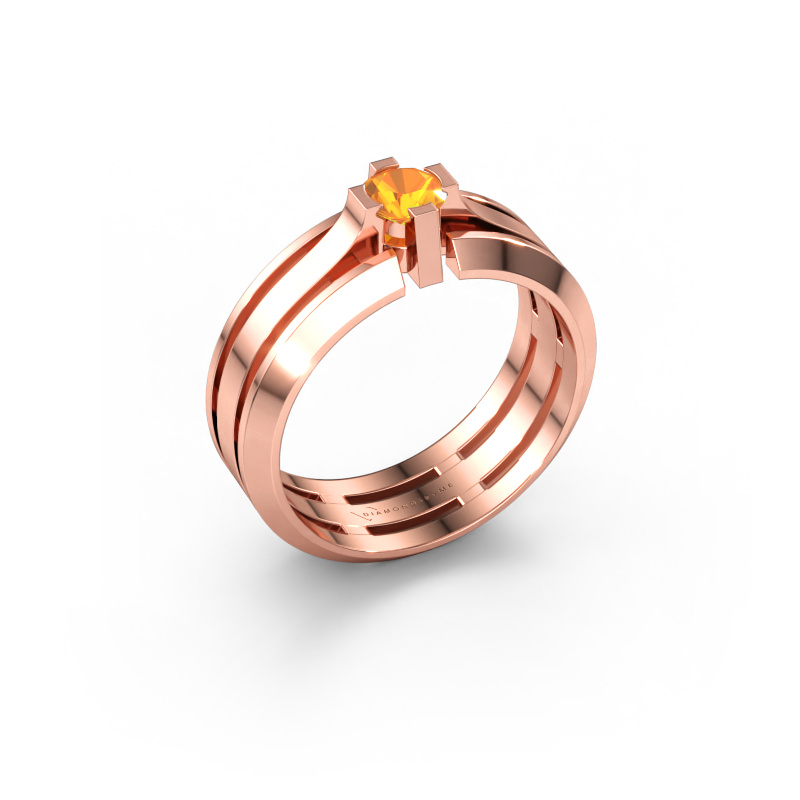 Immagine di Anello da uomo Sem 585 oro rosa Citrino 4.7 mm