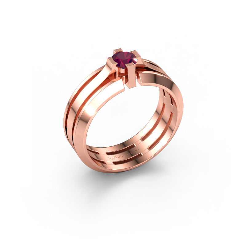 Image de Bague pour homme Sem 585 or rose Rhodolite 4.7 mm